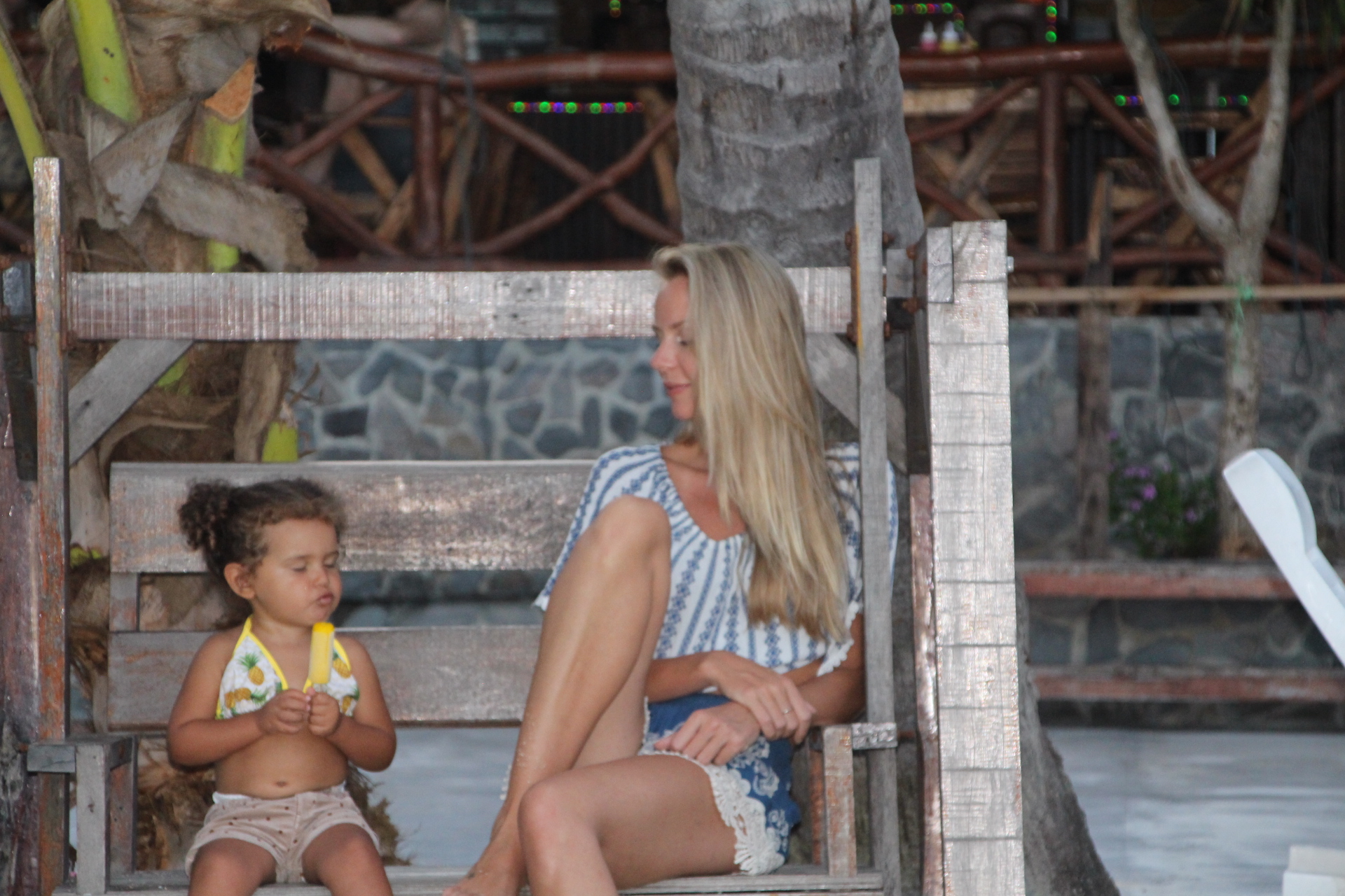 Family on the beach enjoying vacation